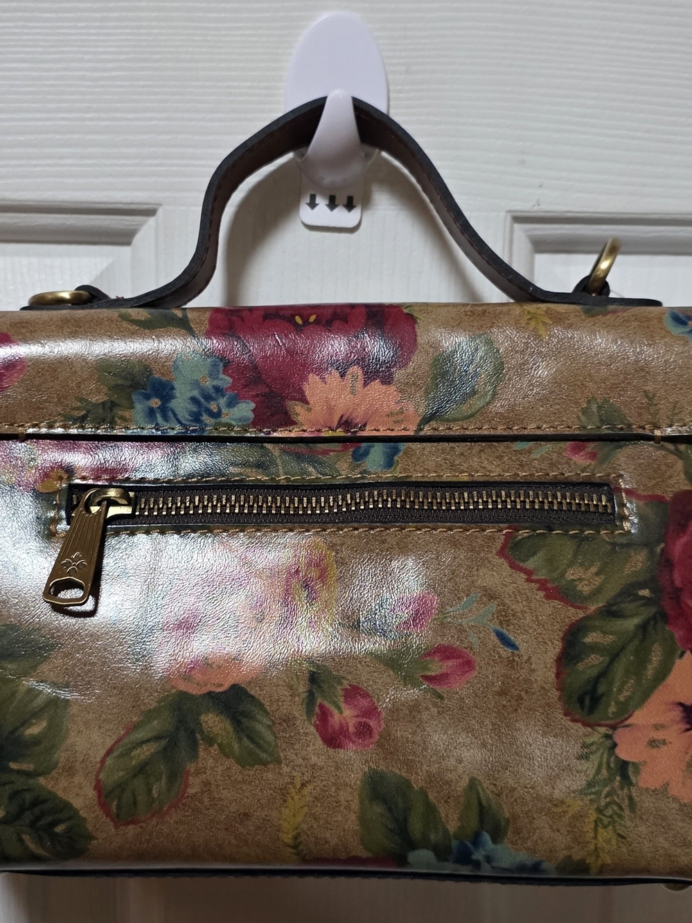Patricia Nash Floral Leather Top-Handle Crossbody Bag NWT - Picture 2 of 4